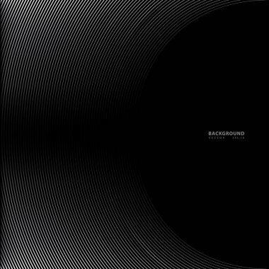 Soyut arkaplan, fikirleriniz için vektör şablonu, monokromatik çizgi dokusu, dalgalı çizgi dokusu