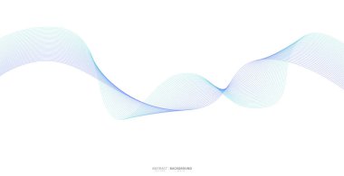 Beyaz arka planda soyut dalgalı çizgiler izole edilmiş. Dalga çizgisi sanatı, kıvrımlı düz tasarım. Vektör illüstrasyonu EPS 10.