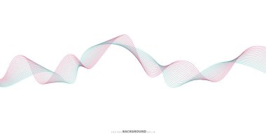 Beyaz arka planda soyut dalgalı çizgiler izole edilmiş. Dalga çizgisi sanatı, kıvrımlı düz tasarım. Vektör illüstrasyonu EPS 10.