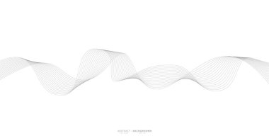 Beyaz arka planda soyut dalgalı çizgiler izole edilmiş. Dalga çizgisi sanatı, kıvrımlı düz tasarım. Vektör illüstrasyonu EPS 10.