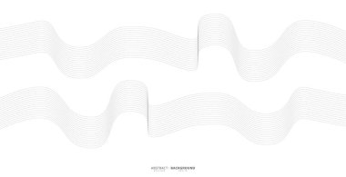 Beyaz arka planda soyut dalgalı çizgiler izole edilmiş. Dalga çizgisi sanatı, kıvrımlı düz tasarım. Vektör illüstrasyonu EPS 10.