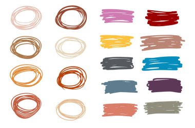 Ovalar ve baloncuklar karala. Çember çerçevelerini vurgula