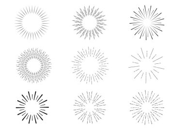 Güneş patlaması koleksiyonu, patlayan güneş, ışınlar, havai fişekler