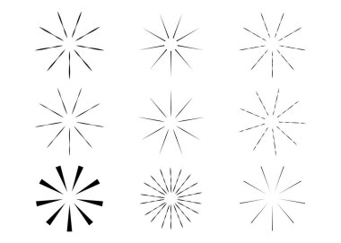 Güneş patlaması koleksiyonu, patlayan güneş, ışınlar, havai fişekler