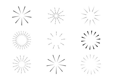 Güneş patlaması koleksiyonu, patlayan güneş, ışınlar, havai fişekler
