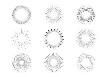 Güneş patlaması koleksiyonu, patlayan güneş, ışınlar, havai fişekler