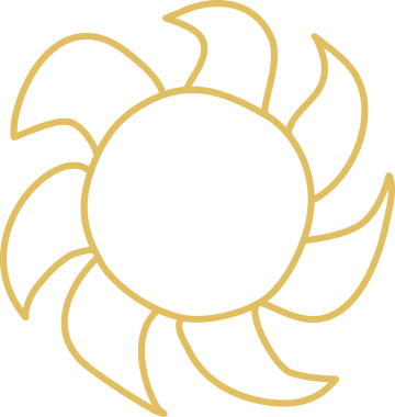 El çizimi güneş ikonu. Komik karalama güneşi