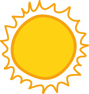 El çizimi güneş ikonu. Komik karalama güneşi