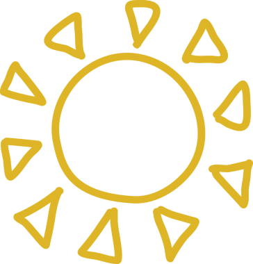 El çizimi güneş ikonu. Komik karalama güneşi