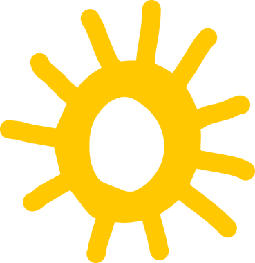 El çizimi güneş ikonu. Komik karalama güneşi