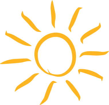 El çizimi güneş ikonu. Komik karalama güneşi