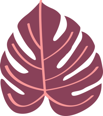 Tropik yapraklar elle çizilmiş tasarım elementleri