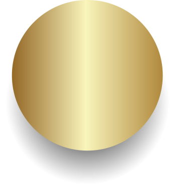 Yuvarlak düğme, altın daire çerçeve ve parlak ışık efektiyle