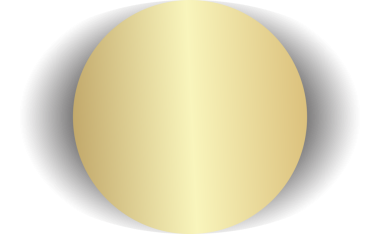 Yuvarlak düğme, altın daire çerçeve ve parlak ışık efektiyle