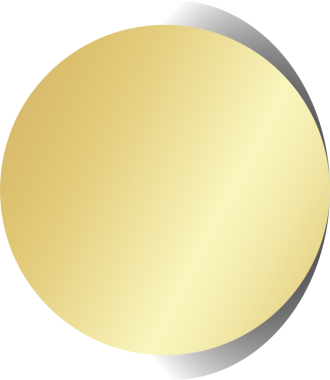 Yuvarlak düğme, altın daire çerçeve ve parlak ışık efektiyle