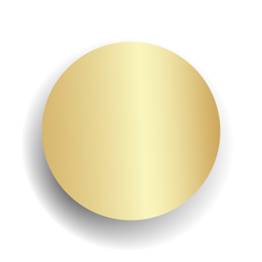 Yuvarlak düğme, altın daire çerçeve ve parlak ışık efektiyle