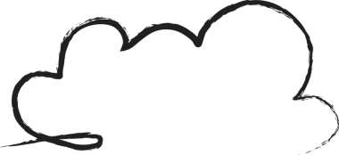 Bulut fırçası darbeleri, tebeşir, mürekkep, kalem