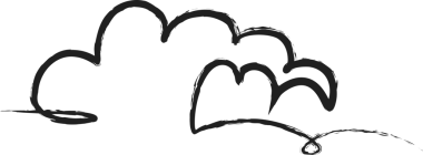 Bulut fırçası darbeleri, tebeşir, mürekkep, kalem