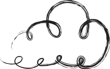 Bulut fırçası darbeleri, tebeşir, mürekkep, kalem