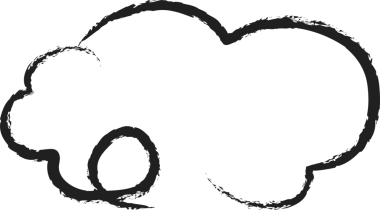 Bulut fırçası darbeleri, tebeşir, mürekkep, kalem