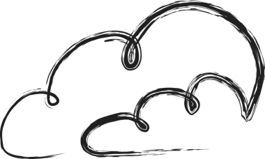 Bulut fırçası darbeleri, tebeşir, mürekkep, kalem