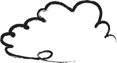 Bulut fırçası darbeleri, tebeşir, mürekkep, kalem