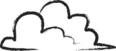 Bulut fırçası darbeleri, tebeşir, mürekkep, kalem