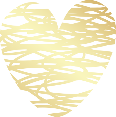 Kalp altın eli çizilmiş ikon, aşk, sevgililer günü, düğün