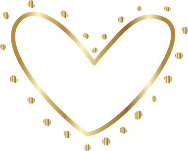 Kalp altın eli çizilmiş ikon, aşk, sevgililer günü, düğün