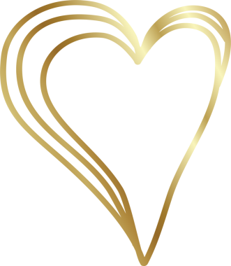 Kalp altın eli çizilmiş ikon, aşk, sevgililer günü, düğün