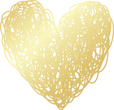 Kalp altın eli çizilmiş ikon, aşk, sevgililer günü, düğün