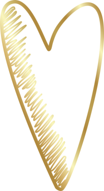 Kalp altın eli çizilmiş ikon, aşk, sevgililer günü, düğün