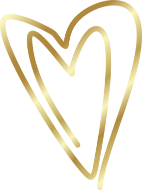 Kalp altın eli çizilmiş ikon, aşk, sevgililer günü, düğün