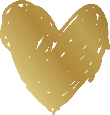 Kalp altın eli çizilmiş ikon, aşk, sevgililer günü, düğün