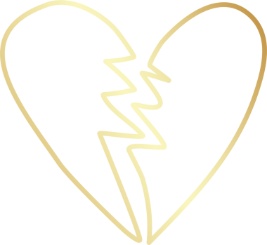 Kalp altın eli çizilmiş ikon, aşk, sevgililer günü, düğün