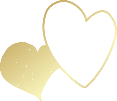 Kalp altın eli çizilmiş ikon, aşk, sevgililer günü, düğün