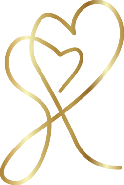 Kalp altın eli çizilmiş ikon, aşk, sevgililer günü, düğün