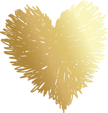 Kalp altın eli çizilmiş ikon, aşk, sevgililer günü, düğün