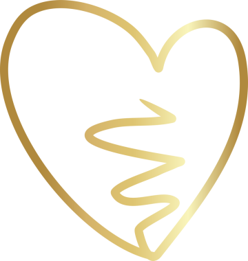 Kalp altın eli çizilmiş ikon, aşk, sevgililer günü, düğün