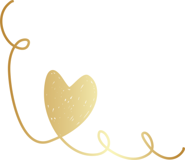 Kalp altın eli çizilmiş ikon, aşk, sevgililer günü, düğün