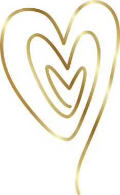 Kalp altın eli çizilmiş ikon, aşk, sevgililer günü, düğün