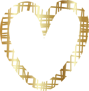 Kalp altın eli çizilmiş ikon, aşk, sevgililer günü, düğün