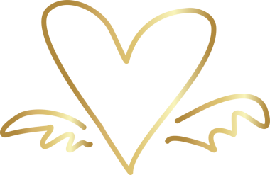 Kalp altın eli çizilmiş ikon, aşk, sevgililer günü, düğün