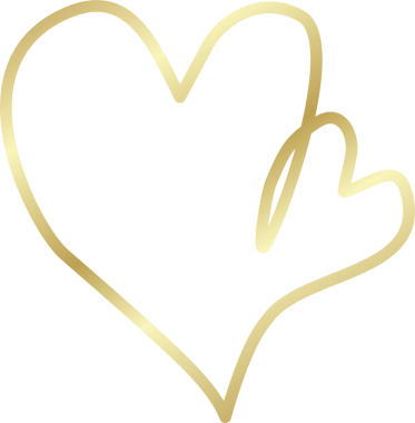 Kalp altın eli çizilmiş ikon, aşk, sevgililer günü, düğün