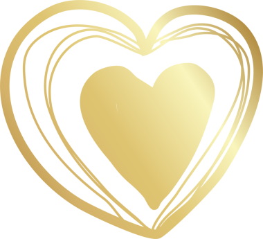 Kalp altın eli çizilmiş ikon, aşk, sevgililer günü, düğün