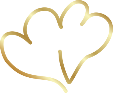 Kalp altın eli çizilmiş ikon, aşk, sevgililer günü, düğün