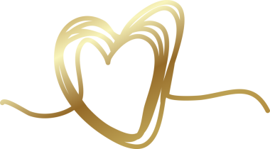 Kalp altın eli çizilmiş ikon, aşk, sevgililer günü, düğün