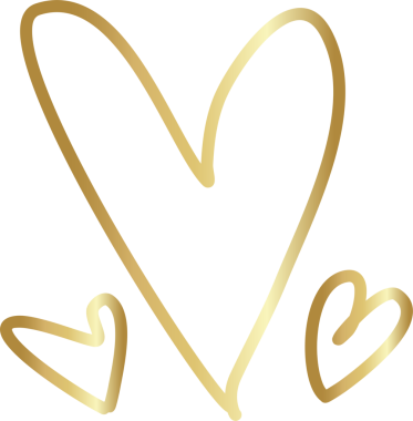 Kalp altın eli çizilmiş ikon, aşk, sevgililer günü, düğün