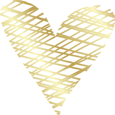 Kalp altın eli çizilmiş ikon, aşk, sevgililer günü, düğün