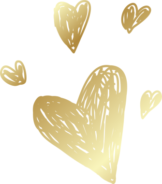 Kalp altın eli çizilmiş ikon, aşk, sevgililer günü, düğün